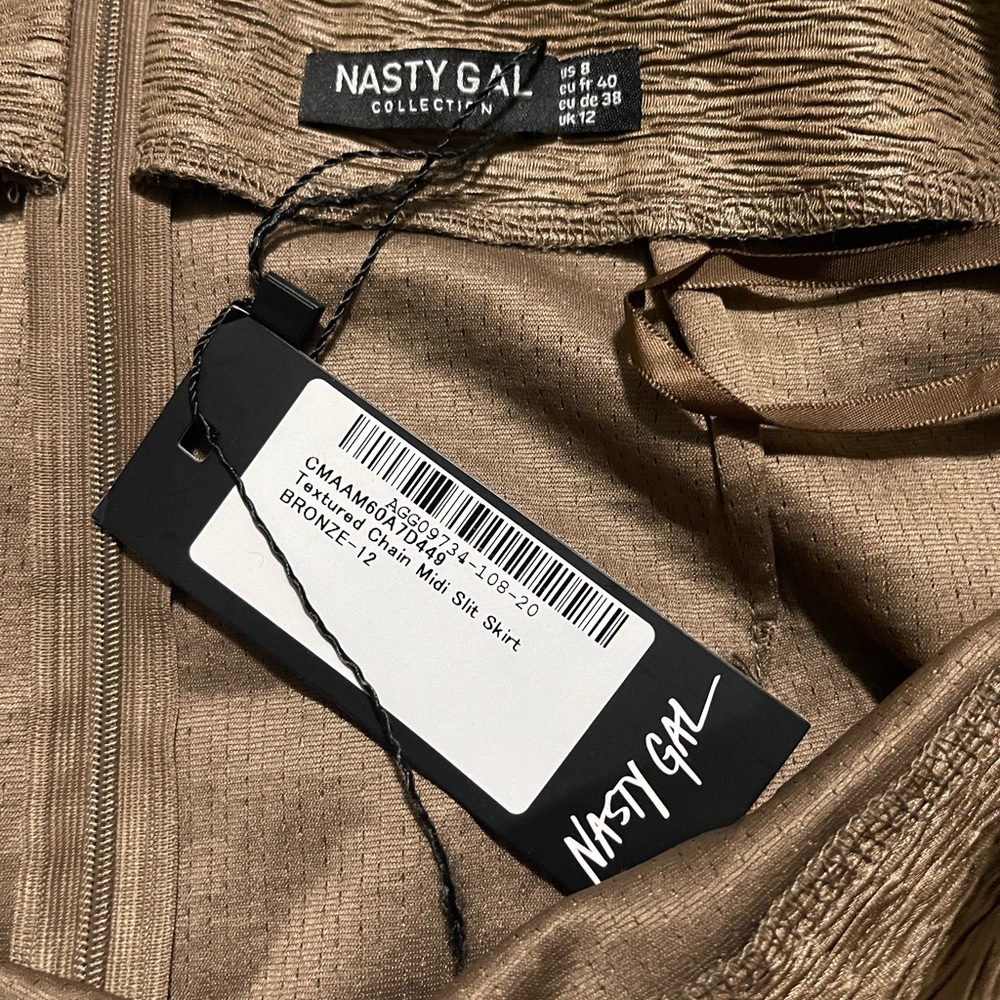 Nasty Gal Tan chain midi Pencil Skirt - Picture 3 of 5